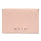 Gucci Horsebit Leather Pink Card Case Business Holder 0069