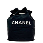 Chanel Drawstring Bag Black Pool Bag Canvas Vinyl