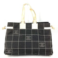 Chanel Shoulder Bag CC Logo Canvas Black