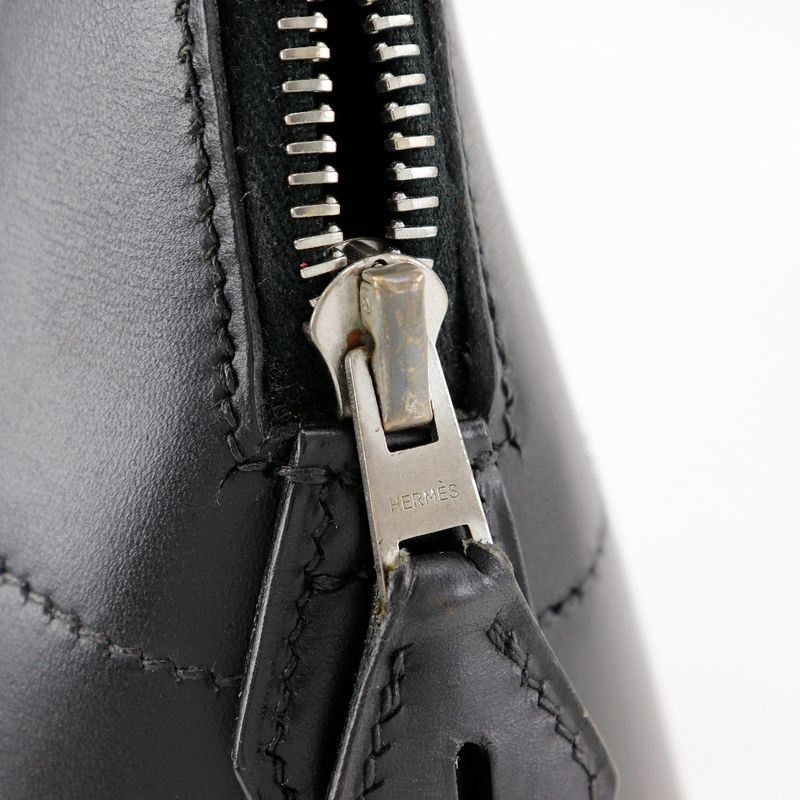 Hermes Bolide 31 Box Calf Black Silver Hardware D Handbag — view 8