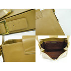 Saint Laurent Yves YSL Embossed Leather Shoulder Bag Beige — view 8