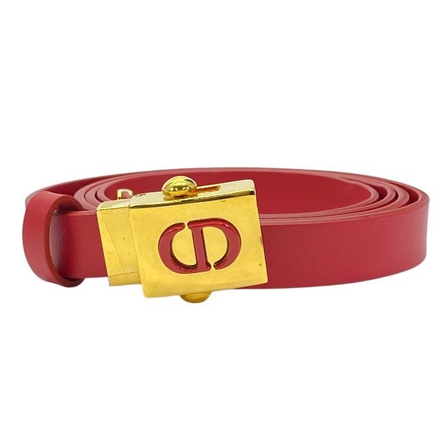 Christian Dior Belt Thin CD Logo Red — view 2