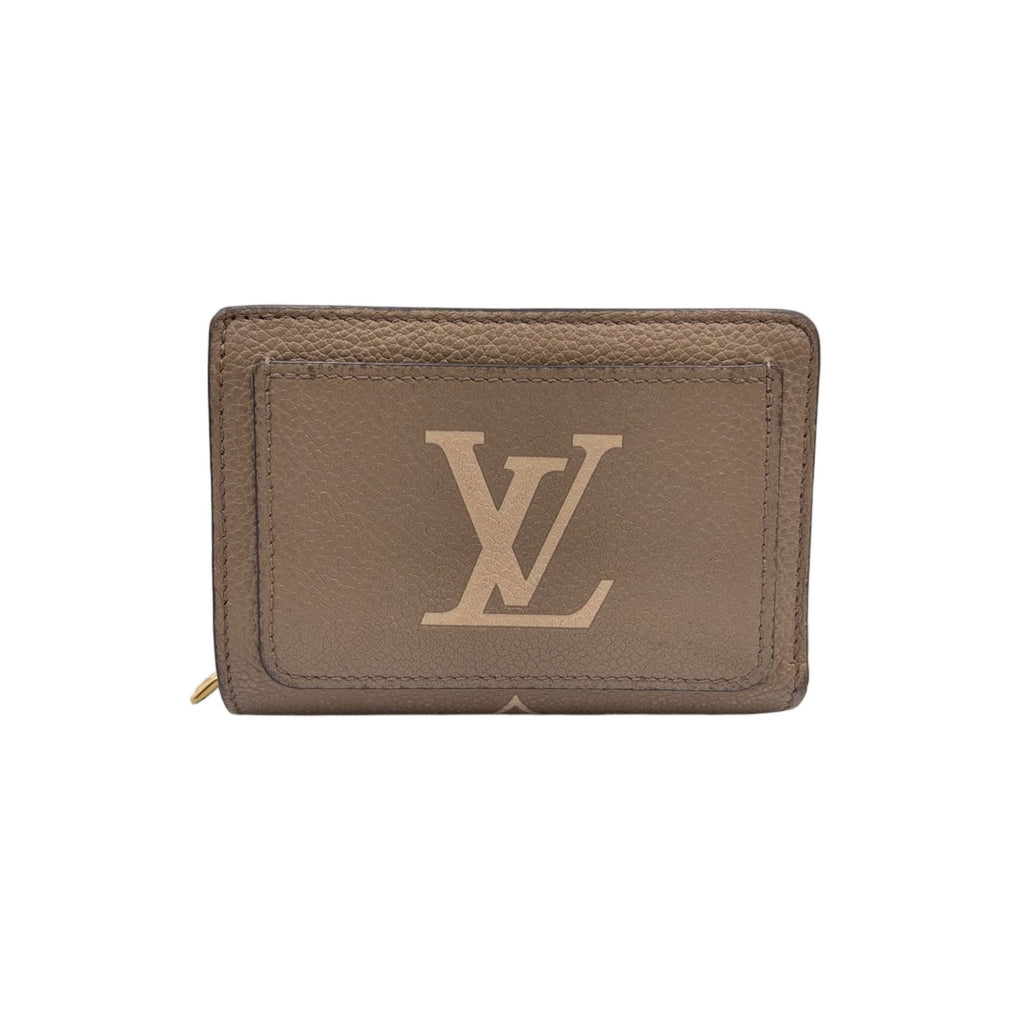 Louis Vuitton Portefeuille Clair Leather Beige Bifold Wallet Gold