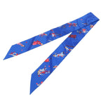 Hermes Twilly 02 Bleu Roy Blue Rouge Multicolor Silk Ex-Libris Parisienne Scarf