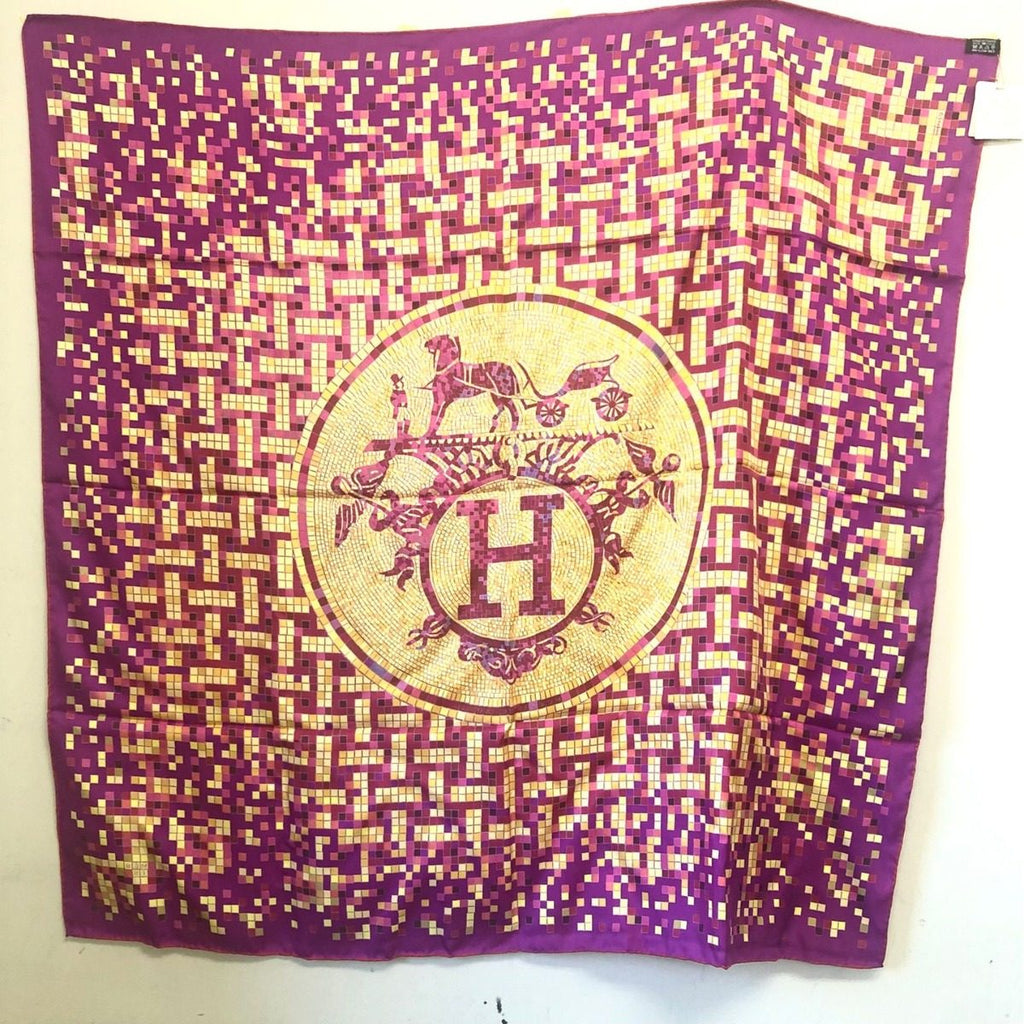 Hermes Scarf Carre 90 Silk Mosaique 24 Horse Pattern