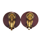 Chanel Coco Mark Button 00 A Leather Metal Pink Earrings Accessories 1638 — view 4