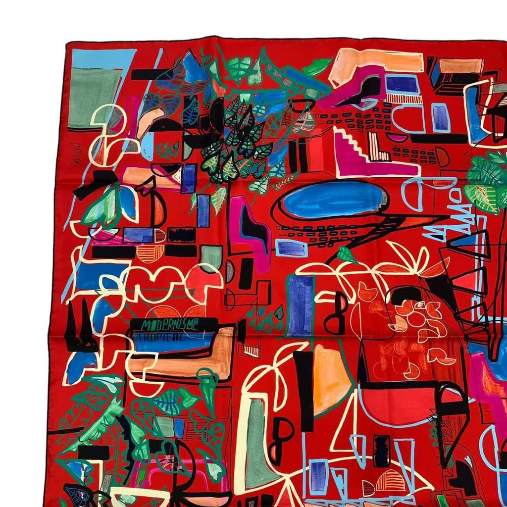 Hermes Carre 90 Silk Scarf Modernisme Tropical Modernism Multicolor Box — view 2