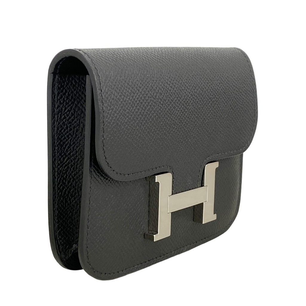 Hermes Wallet Constance Slim Veau Epsom Black Silver — view 2