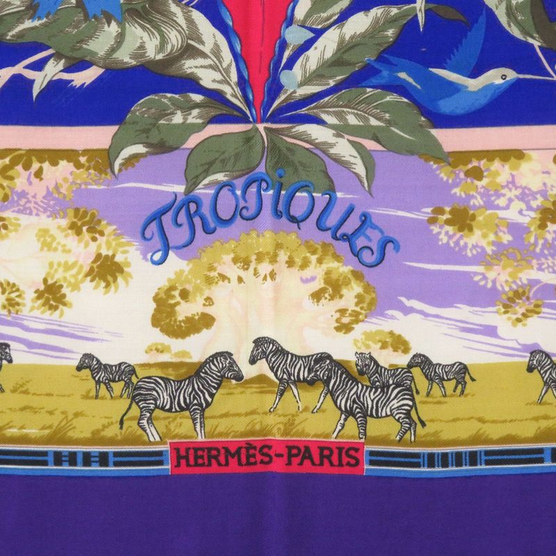 Hermes Carre 140 Tropiques Cashmere Silk Multicolor Scarf 0823 — view 3