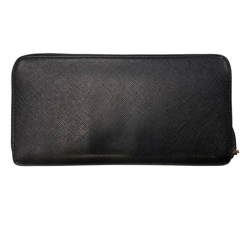 Prada Saffiano Metal Round Zipper Long Wallet 1 Ml506 Black 3347 — view 2