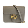 Gucci Interlocking Gray Gold Leather Shoulder Bag Chain