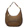 Fendi Zucchino Brown Canvas Leather
