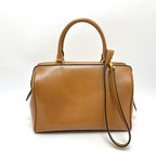 Celine Boston Bag Leather Brown X