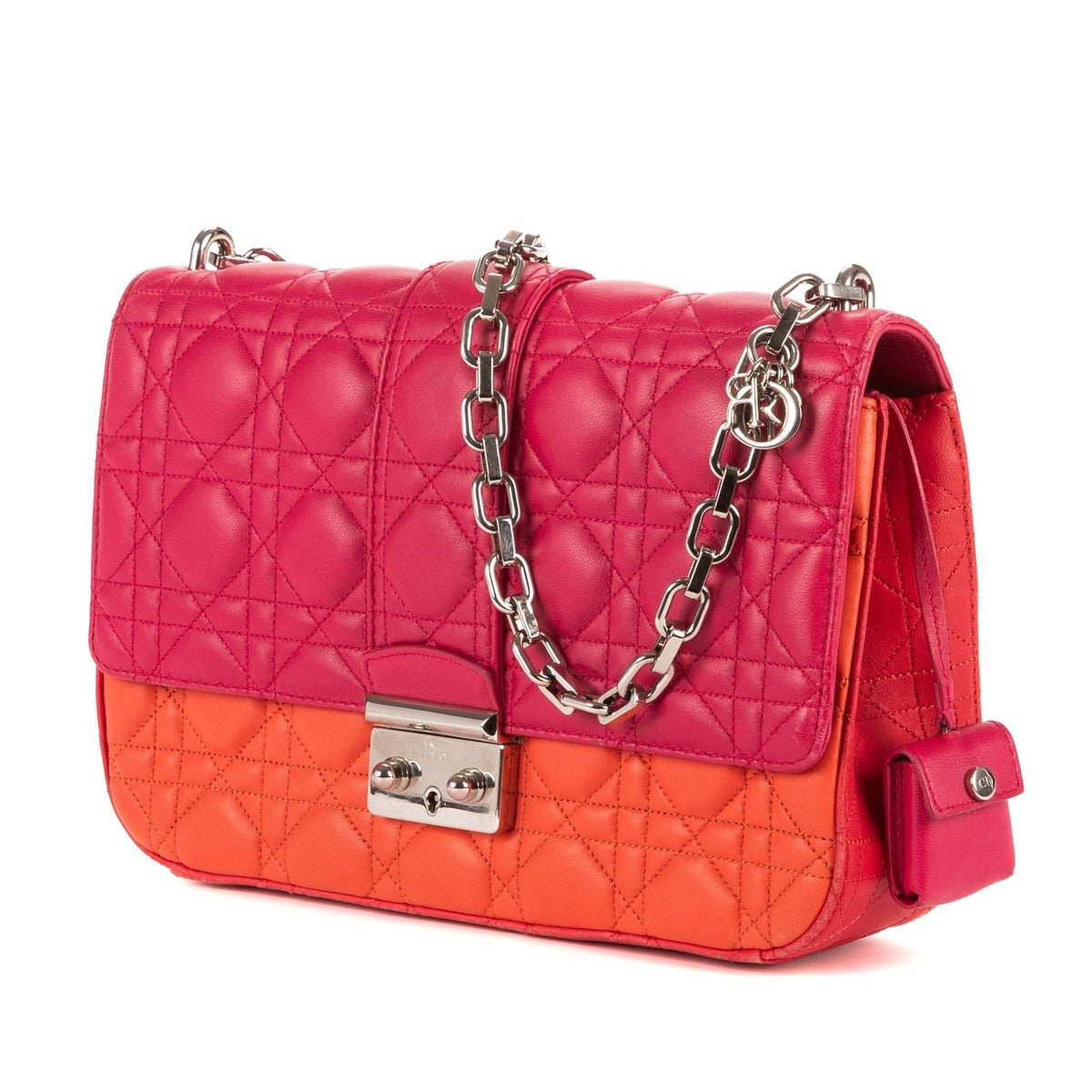 Dior Miss Pink Orange Red Cannage Quilt Shoulder Bag Orange. — view 2