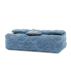 Chanel Shoulder Bag Blue Silver Denim Rose Camellia Quilted Mini Flap Heart — view 3