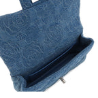 Chanel Shoulder Bag Blue Silver Denim Rose Camellia Quilted Mini Flap Heart — view 5
