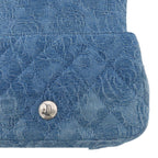 Chanel Shoulder Bag Blue Silver Denim Rose Camellia Quilted Mini Flap Heart — view 6