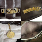 Celine Mini Shoulder Bag Dark Brown Leather Horse Carriage Hardware — view 9