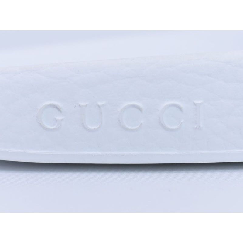 Gucci Palace Logo Sherry Line Sandals 39 Rubber White Khaki Red — view 5