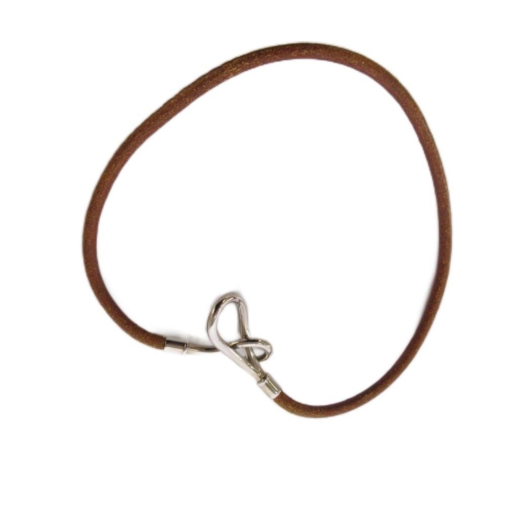 Hermes Jumbo Choker Brown Silver Color KH Bracelet