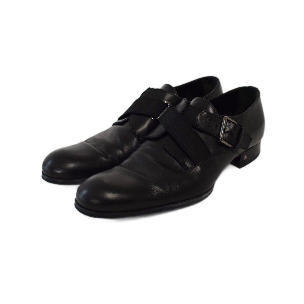 Louis Vuitton Business Shoes Dress Leather Logo Belt 8 Black