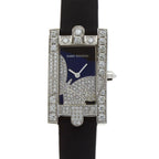 Harry Winston Avenue Night Papillon Watch 18K White Gold Leather