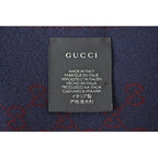 Gucci Scarf Reversible Winter Wool GG Wine Navy — view 6