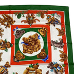 Hermes Scarf Carre 90 100% Silk Confidents Des Coeurs Teddy Bear Friends — view 4