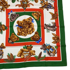 Hermes Scarf Carre 90 100% Silk Confidents Des Coeurs Teddy Bear Friends — view 6