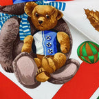 Hermes Scarf Carre 90 100% Silk Confidents Des Coeurs Teddy Bear Friends — view 7