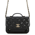 Chanel Chain Wallet CC Logo Business Affinity Mini Caviar Leather Black