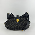 Louis Vuitton Monogram Slightly Shoulder Bag Denim Black Vintage — view 2