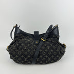 Louis Vuitton Monogram Slightly Shoulder Bag Denim Black Vintage — view 3
