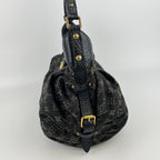 Louis Vuitton Monogram Slightly Shoulder Bag Denim Black Vintage — view 4