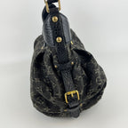 Louis Vuitton Monogram Slightly Shoulder Bag Denim Black Vintage — view 5