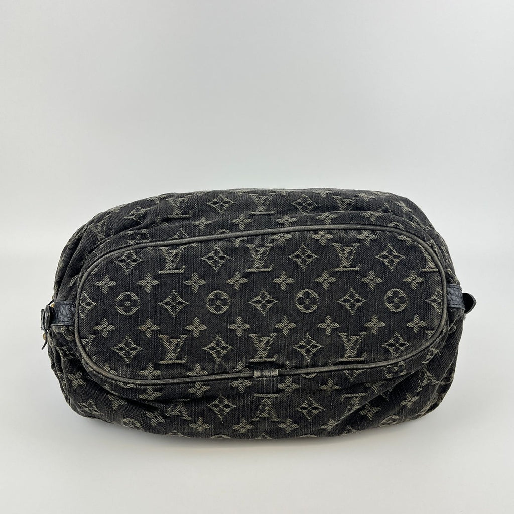 Louis Vuitton Monogram Slightly Shoulder Bag Denim Black Vintage — view 6