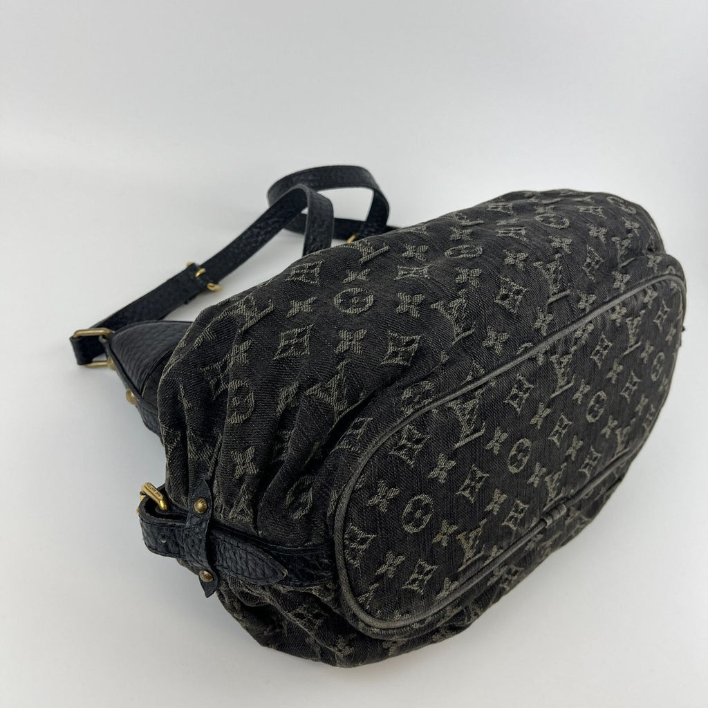 Louis Vuitton Monogram Slightly Shoulder Bag Denim Black Vintage — view 7