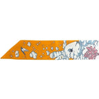 Hermes Ribbon Twilly Light Blue Orange Animal Cleaned Scarf — view 6
