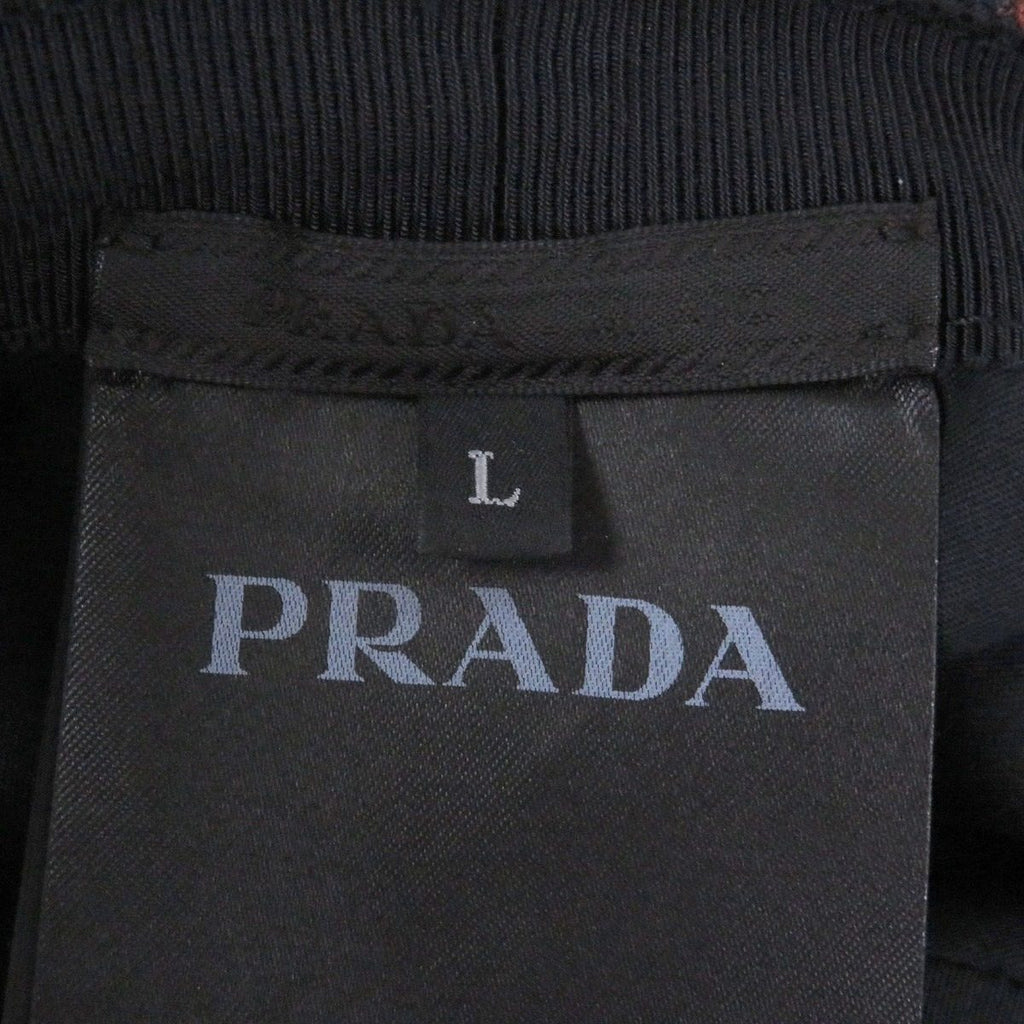 Prada Cotton Triangle Pouch Striped Pattern Drill Hat Bucket Hat Brown — view 7
