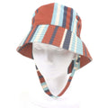 Prada Cotton Triangle Pouch Striped Pattern Drill Hat Bucket Hat Brown