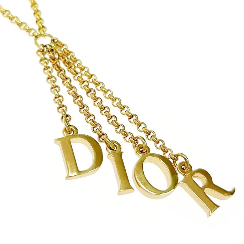 Christian Dior GP Logo Necklace Gold — view 4