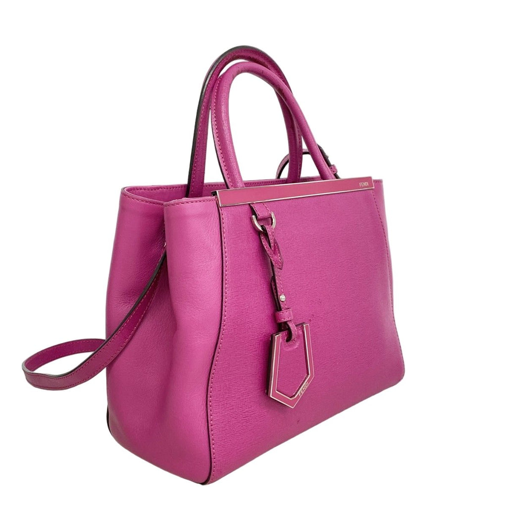 Fendi Handbag Leather Pink Silver 2-Way — view 2