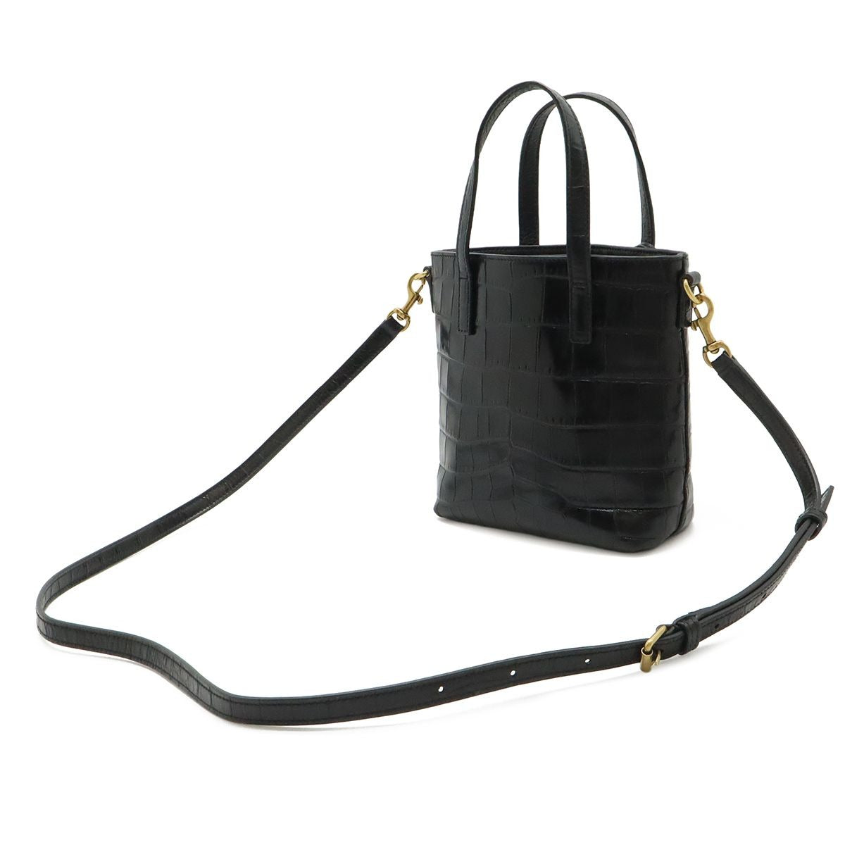 Saint Laurent Paris YSL Mini Toy Shopping 2-Way Shoulder Bag Croco — view 2