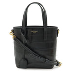 Saint Laurent Paris YSL Mini Toy Shopping 2-Way Shoulder Bag Croco