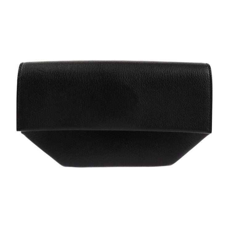 Hermes Opli Opry Clutch Bag ck Chevre Black Silver Hardware