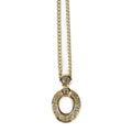 Christian Dior Necklace Metal Gold Rhinestone CD Logo