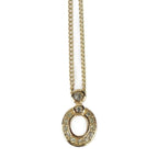 Christian Dior Necklace Metal Gold Rhinestone CD Logo