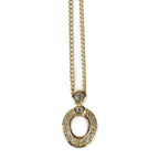 Christian Dior Necklace Metal Gold Rhinestone CD Logo — view 2