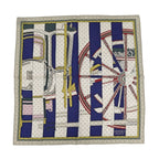 Hermes Gauroche 45 Berlinne Carriage Multicolor Beige Scarf Bandana