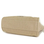 Chanel Deauville MM Beige Gold Canvas Leather 2-Way Shoulder Bag — view 3
